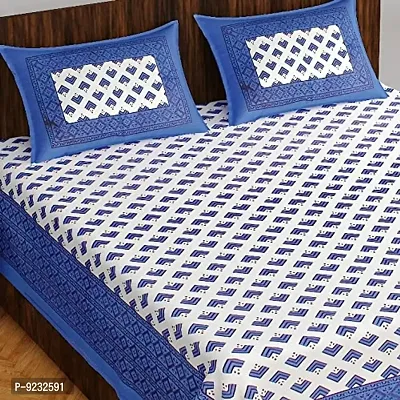 Pure 100% Jaiuri Cotton Double Size Bed Sheet Bandej and Chunri Print with 2 Pillow Cover 144 TC Bandej and Chunri Print A28-thumb2