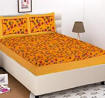 Comfortable Cotton Printed King Bedsheet with 2 Pillow Covers-thumb1