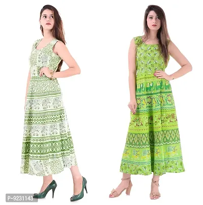 E-WISH BOX Rajasthani Traditional Women's Cotton Maxi Long Dress Jaipuri Printed Dress DN-A47