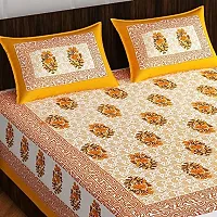 Pure 100% Jaiuri Cotton Double Size Bed Sheet Bandej and Chunri Print with 2 Pillow Cover 144 TC Bandej and Chunri Print A89-thumb1