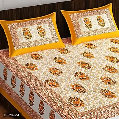 Pure 100% Jaiuri Cotton Double Size Bed Sheet Bandej and Chunri Print with 2 Pillow Cover 144 TC Bandej and Chunri Print A89-thumb2