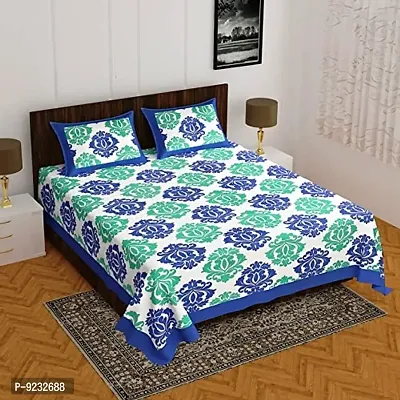 Pure 100% Jaiuri Cotton Double Size Bed Sheet Bandej and Chunri Print with 2 Pillow Cover 144 TC Bandej and Chunri Print A71-thumb0