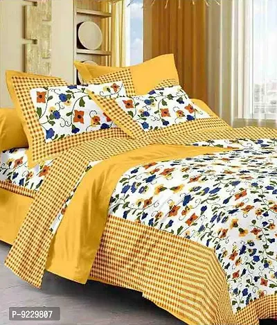 E-WISH BOX 100 % Cotton Jaipuri Rajasthani Traditional King Size 2 Double Bedsheet Combo with 4 Pillow Cover - Double , Multi41-thumb2