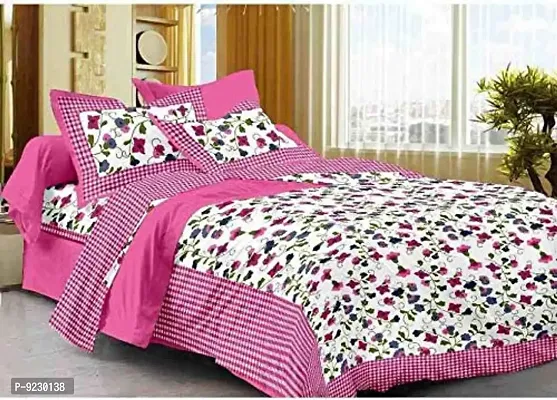 E-WISH BOX 100 % Cotton Rajasthani Jaipuri Printed Cotton King Size Double Bedsheet for Double Bed with 2 Pillow Cover