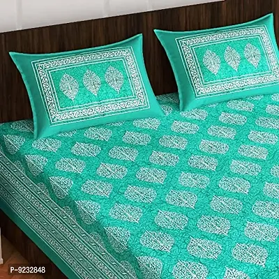 Pure 100% Jaiuri Cotton Double Size Bed Sheet Bandej and Chunri Print with 2 Pillow Cover 144 TC Bandej and Chunri Print A80-thumb2