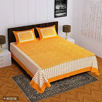 Pure 100% Jaiuri Cotton Double Size Bed Sheet Bandej and Chunri Print with 2 Pillow Cover 144 TC Bandej and Chunri Print A48-thumb0