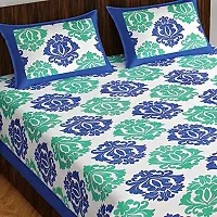 Pure 100% Jaiuri Cotton Double Size Bed Sheet Bandej and Chunri Print with 2 Pillow Cover 144 TC Bandej and Chunri Print A71-thumb1