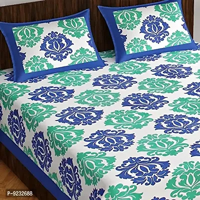 Pure 100% Jaiuri Cotton Double Size Bed Sheet Bandej and Chunri Print with 2 Pillow Cover 144 TC Bandej and Chunri Print A71-thumb2