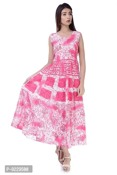 E-WISH BOX Rajasthani Traditional Women's Cotton Maxi Long Dress Jaipuri Printed Dress DN-16