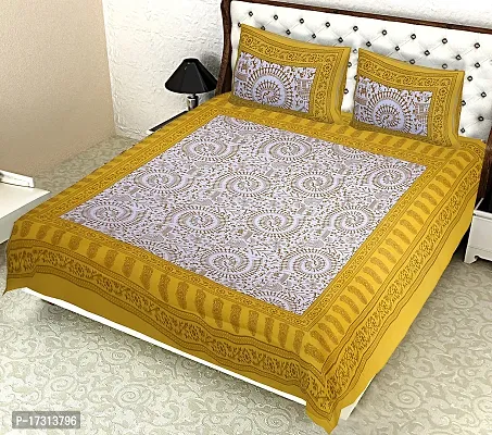 Comfortable Cotton Printed King Bedsheet with 2 Pillow Covers