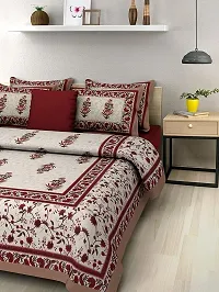 E-Wish Box Rajasthani Traditional Printed Pure 100 % Cotton King Size Bed Bedsheet for Double Bed with 2 Pillow Cover Set 144 Thread Count D.N - r 80-thumb1