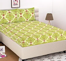 Comfortable Cotton Printed King Bedsheet with 2 Pillow Covers-thumb1