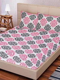 Comfortable Cotton Printed King Bedsheet with 2 Pillow Covers-thumb1