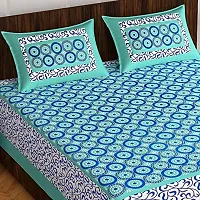 Pure 100% Jaiuri Cotton Double Size Bed Sheet Bandej and Chunri Print with 2 Pillow Cover 144 TC Bandej and Chunri Print A95-thumb1