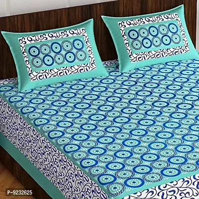 Pure 100% Jaiuri Cotton Double Size Bed Sheet Bandej and Chunri Print with 2 Pillow Cover 144 TC Bandej and Chunri Print A95-thumb2