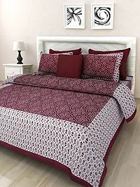 E-WISH BOX 100% Cotton Rajasthani Jaipuri King Size bedsheets Combo Double Bed Set 2 Double Bedsheet with 4 Pillow Cover - Multicolor-thumb2