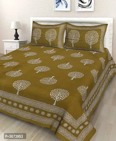 Cotton Double Bedsheet 90*100 inch With 2 Pillowcovers 27*17 inch-thumb0