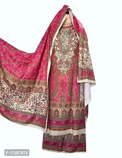 Elegant Pashmina Printed Dress Material With Dupatta For Women-thumb0