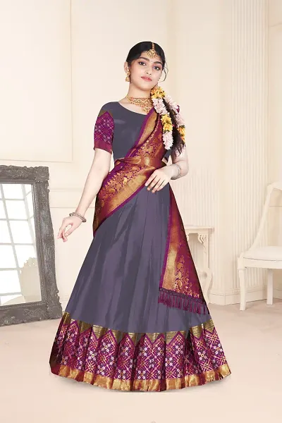 Stylish Art Silk Woven Design Lehenga Choli Set For Women