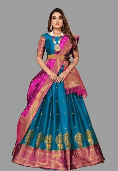 Stylish Art Silk Jacquard Lehenga Cholis for Women