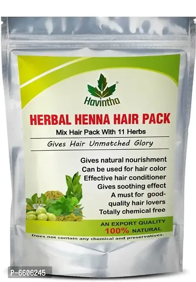 Havintha Natural Herbal Henna Hair Pack 11 Herbs Mix Mehandi Powder (227 g)-thumb0