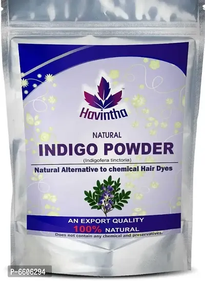 Havintha Natural Indigo Powder for Hair black and Beard - Indigofera Tinctoria - 227 Grms