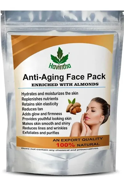 Havintha Anti-Aging Face Pack Enriched with Almonds for Skin Moisturizing, Smooth, Shiny | Reduces Lines and Wrinkles, 227 gm