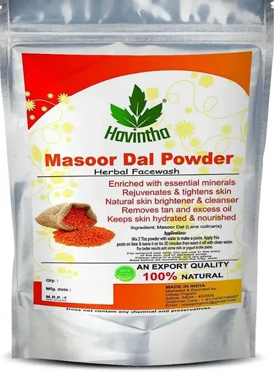 Havintha Masoor Dal Powder For Herbal face wash | Skin Fairness Anti Aging Wrinkles Acne Pimples and Darkspots - 227 grams