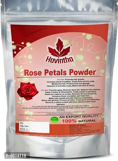 Havintha Rose Petals Powder For Natural Face Packs and Facial Mask Formulations | 100% Pure | Fairness Hyper Pigmentation Dark Spots and Circles Anti Aging - 227 grams-thumb0