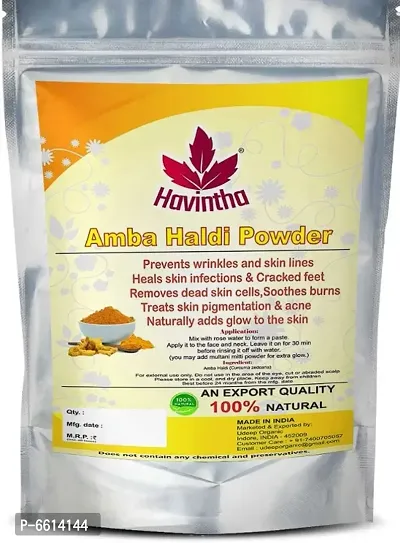 Havintha Wild Turmeric powder for face | Kasthuri manjal | Amba haldi | Promotes glowing skin - 100 grams-thumb0
