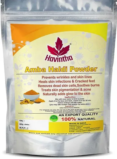 Havintha Wild Turmeric powder for face | Kasthuri manjal | Amba haldi | Promotes glowing skin - 100 grams