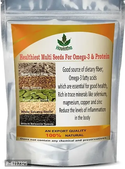 Sunflower, Flax, Pumpkin, White and Black Sesame Seeds Combo - 250 Grams
