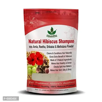 Havintha Natural Amla Reetha Shikakai Methidana And Hibiscus Powder Shampoo for Hair ndash; 227 grams