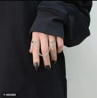 Stylish Alloy Attractive Cross Finger Ring Set-thumb0