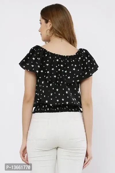 Attractive Poly Crepe Star Printed Top for Women-thumb4