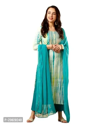 Classic Viscose Rayon Kurta, Bottom and Dupatta Set-thumb0