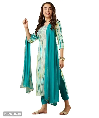 Classic Viscose Rayon Kurta, Bottom and Dupatta Set-thumb3