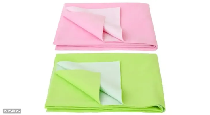 Ryker baby bed protector water proof dry sheet Small size -50 cm X 70 cm(PACK OF -2 PINK ,PISTA GREEN )-thumb0