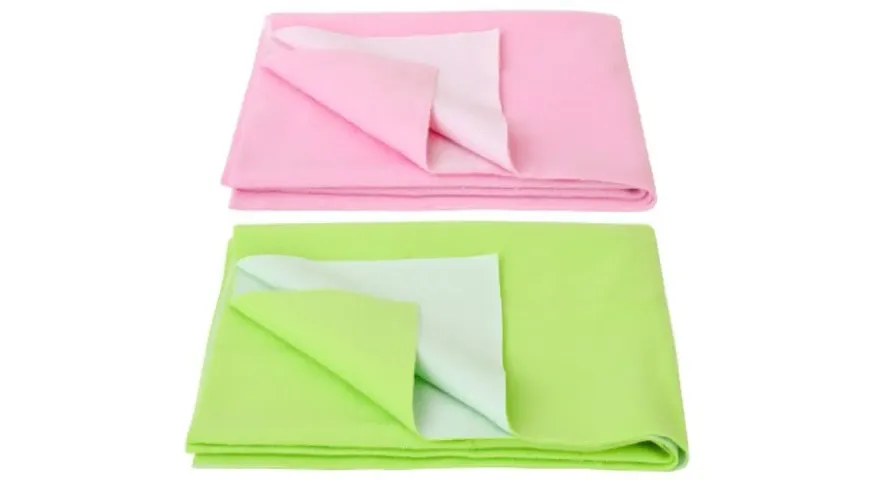 Ryker baby bed protector water proof dry sheet Small size -50 cm X 70 cm(PACK OF -2 PINK ,PISTA GREEN )