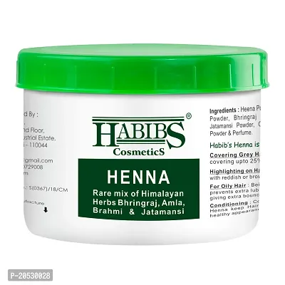 Habibs Natural Henna Mehndi Powder Enriched with Bhringraj, Amla, Brahmi,Jatamansi For Natural Hair Coloring 200Gm Pack of 1-thumb0