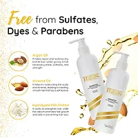 Sulphate free  Hydrating Post- Keratin Shampoo with Milk Protein, Argan  Almond Oil for deep repairs the hair-thumb1