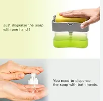 G King 2 in 1 Press-Type Sink Dishwasher Liquid Soap Dispenser Pump with Sponge Holder Caddy for Home and Kitchen Accessories(Multicolour)-thumb2