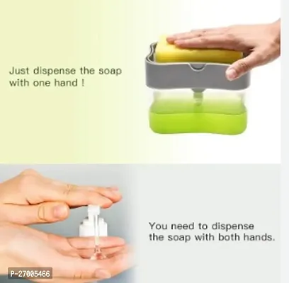 G King 2 in 1 Press-Type Sink Dishwasher Liquid Soap Dispenser Pump with Sponge Holder Caddy for Home and Kitchen Accessories(Multicolour)-thumb3