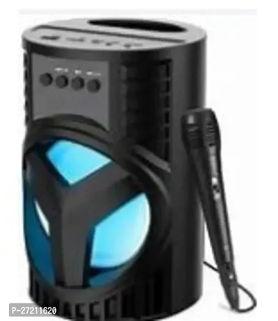 WS-03 Wireless Karaoke Speaker with MIC Led Disco Light subwoofer Sound System with DJ Light Carry Handle-Travel Speaker Support Bluetooth, FM Radio, USB, Micro SD Card Reader, AUX, 10 Watt, 3rdquo; Bluetooth Speaker-thumb0