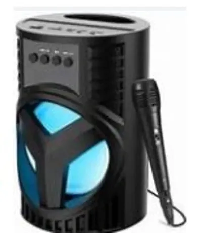 WS-03 Wireless Karaoke Speaker with MIC Led Disco Light subwoofer Sound System with DJ Light Carry Handle-Travel Speaker Support Bluetooth, FM Radio, USB, Micro SD Card Reader, AUX, 10 Watt, 3rdquo; Bluetooth Speaker