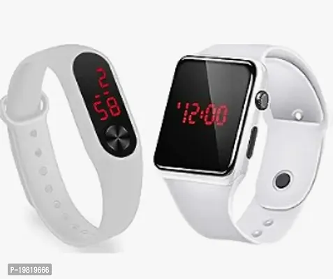 Black and White Combo LED SILICON STRAP LIKE SMART