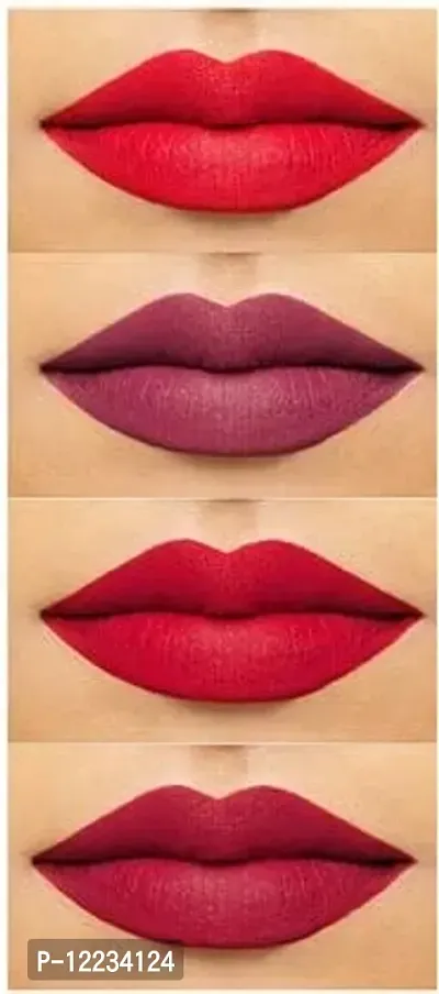 Hudacrush Beauty Professional Color Sensational Liquid Lipstick Combo Pack Set Of 4 Mini Lipsticks Forever Matte Finish Lip Color Red Edition Makeup Lipstick-thumb3