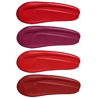 Hudacrush Beauty Professional Color Sensational Liquid Lipstick Combo Pack Set Of 4 Mini Lipsticks Forever Matte Finish Lip Color Red Edition Makeup Lipstick-thumb1