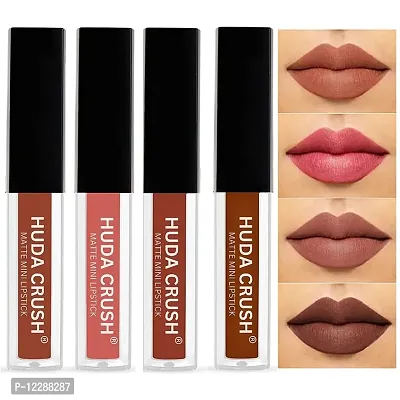 BEAUTY Mini Lipsticks Combo Pack of 4 Liquid Matte Lipstick Set, Nude Edition