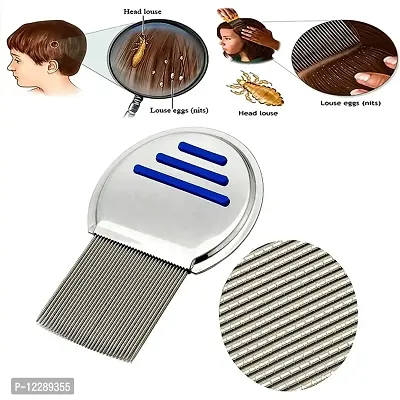 Lice Comb Fine Metal Teeth | Head Lice Remover | Nit  Egg Remover | Easy to Use| Reusable Comb for School Kids, Women and Pet |Random Color| (LICE COMB A)-thumb0